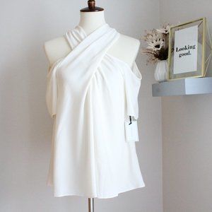 1. State Cross Neck Cold Shoulder Blouse
